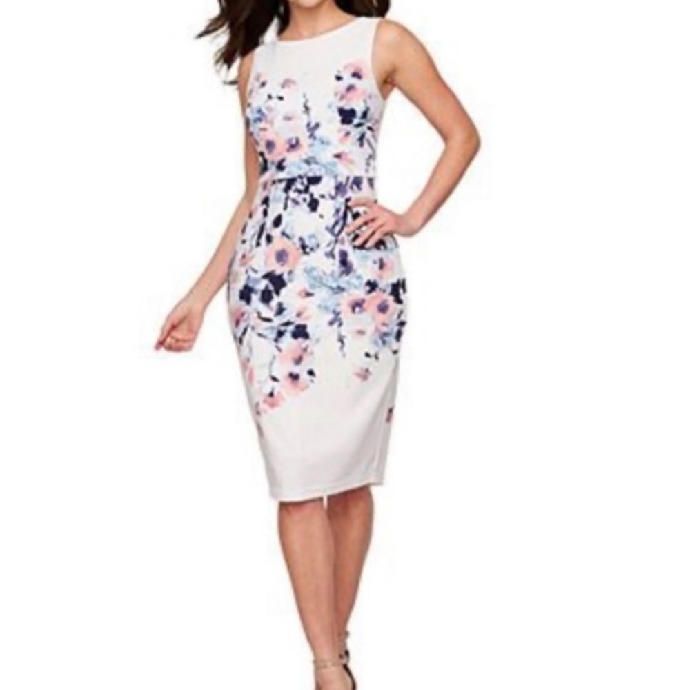 Premier Cream Floral Midi Dress